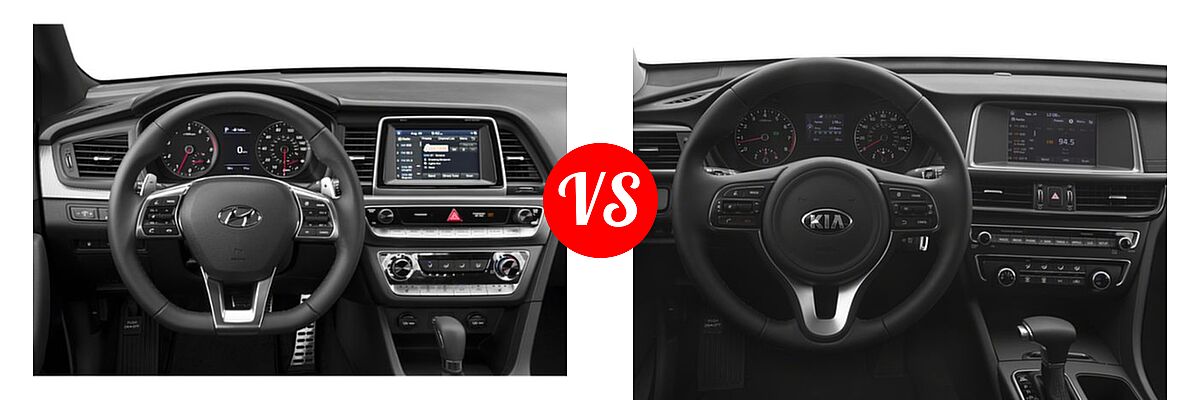2018 Hyundai Sonata Sedan Sport vs. 2018 Kia Optima Sedan S - Dashboard Comparison