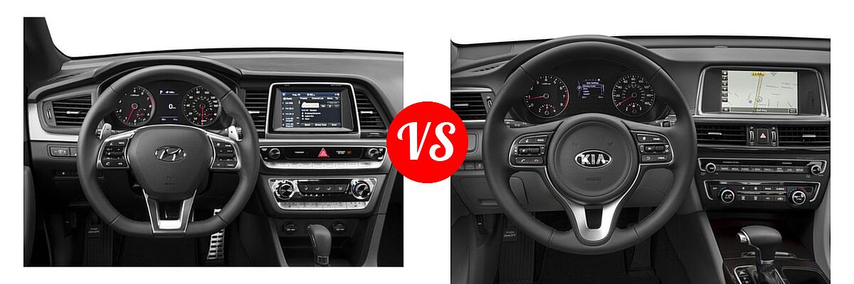 2018 Hyundai Sonata Sedan Sport vs. 2018 Kia Optima Sedan EX / LX / LX 1.6T - Dashboard Comparison