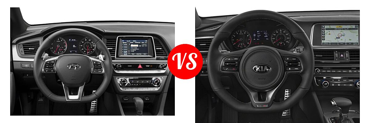 2018 Hyundai Sonata Sedan Sport vs. 2018 Kia Optima Sedan SX - Dashboard Comparison