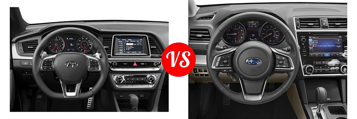 2018 Hyundai Sonata Sedan Sport vs. 2018 Subaru Legacy Sedan Premium - Dashboard Comparison