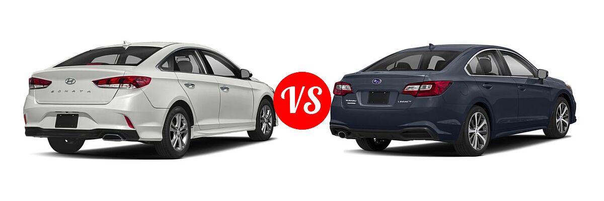 2018 Hyundai Sonata Sedan Eco / SE / SEL vs. 2018 Subaru Legacy Sedan Limited - Rear Right Comparison