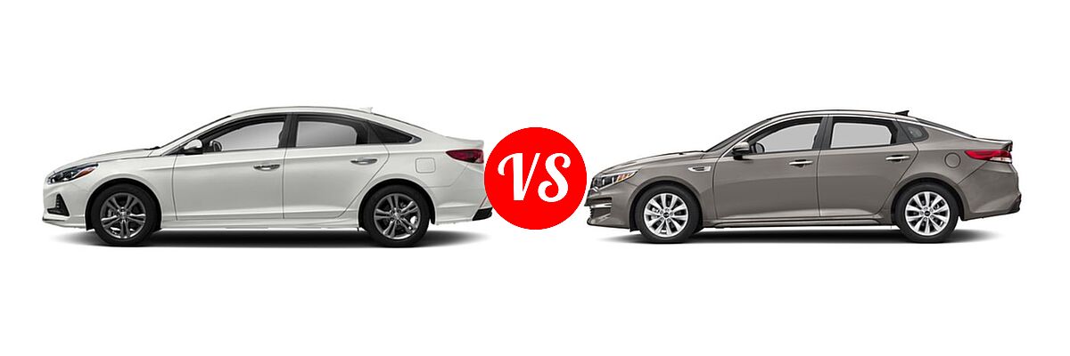2018 Hyundai Sonata Sedan Eco / SE / SEL vs. 2018 Kia Optima Sedan EX / LX / LX 1.6T - Side Comparison