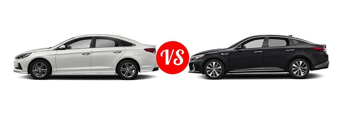 2018 Hyundai Sonata Sedan Eco / SE / SEL vs. 2018 Kia Optima Sedan SX - Side Comparison