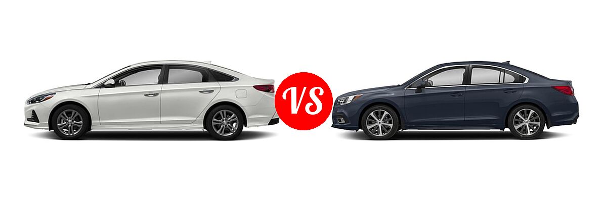 2018 Hyundai Sonata Sedan Eco / SE / SEL vs. 2018 Subaru Legacy Sedan Limited - Side Comparison