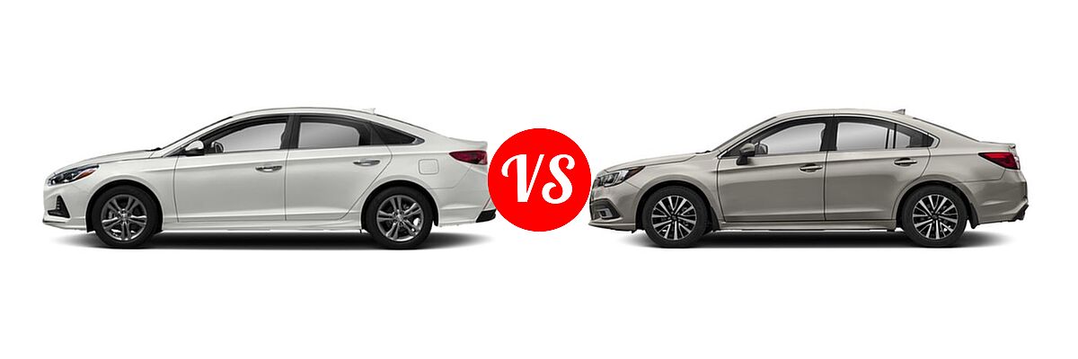 2018 Hyundai Sonata Sedan Eco / SE / SEL vs. 2018 Subaru Legacy Sedan Premium - Side Comparison