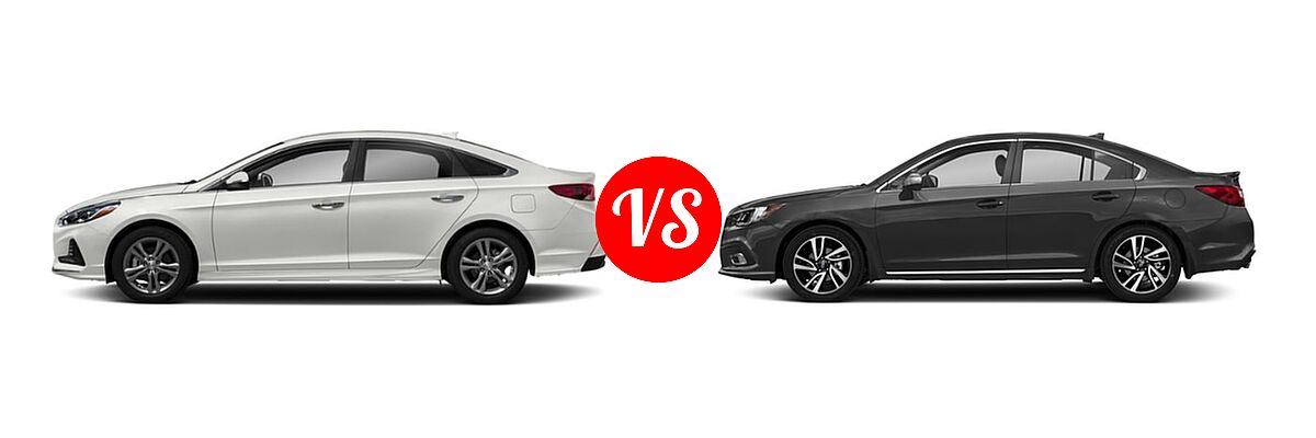 2018 Hyundai Sonata Sedan Eco / SE / SEL vs. 2018 Subaru Legacy Sedan Sport - Side Comparison