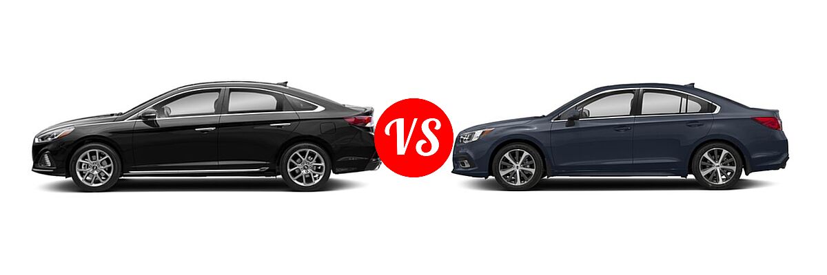 2018 Hyundai Sonata Sedan Sport vs. 2018 Subaru Legacy Sedan Limited - Side Comparison