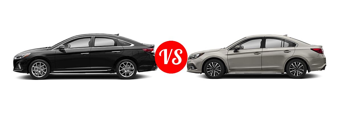 2018 Hyundai Sonata Sedan Sport vs. 2018 Subaru Legacy Sedan Premium - Side Comparison