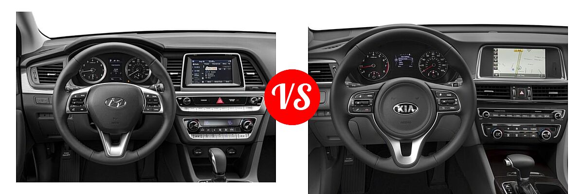 2018 Hyundai Sonata Sedan Limited vs. 2018 Kia Optima Sedan EX / LX / LX 1.6T - Dashboard Comparison