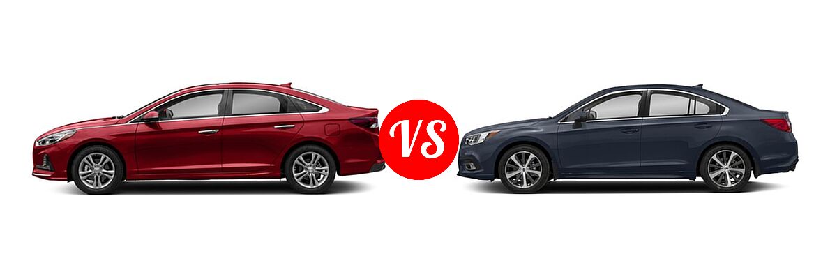 2018 Hyundai Sonata Sedan Limited vs. 2018 Subaru Legacy Sedan Limited - Side Comparison