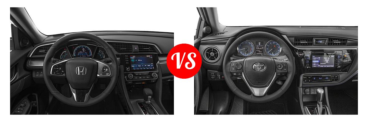 2019 Honda Civic Sedan EX vs. 2019 Toyota Corolla Sedan L / LE / LE Eco / LE Eco w/Premium Package / XLE - Dashboard Comparison