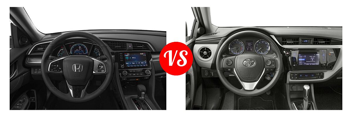 2019 Honda Civic Sedan EX vs. 2019 Toyota Corolla Sedan SE / XSE - Dashboard Comparison