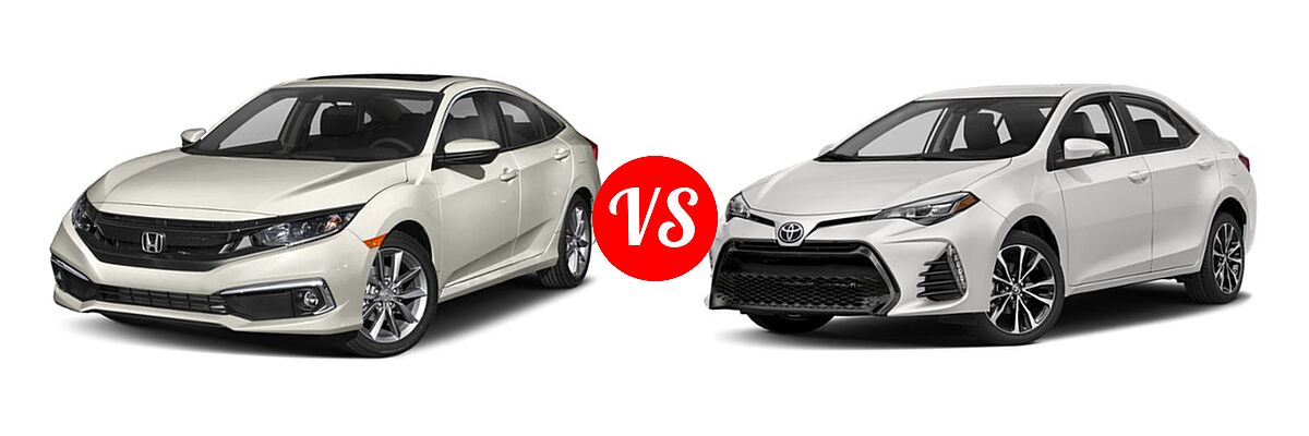 2019 Honda Civic Sedan EX vs. 2019 Toyota Corolla Sedan L / LE / LE Eco / LE Eco w/Premium Package / XLE - Front Left Comparison