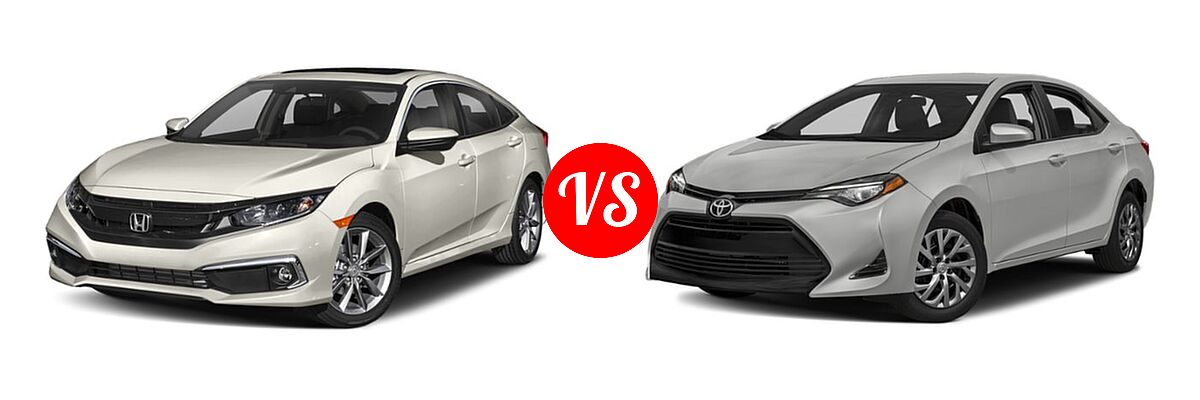2019 Honda Civic Sedan EX vs. 2019 Toyota Corolla Sedan SE / XSE - Front Left Comparison
