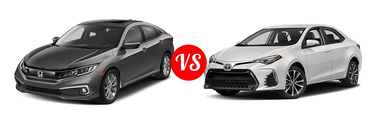 2019 Honda Civic Sedan EX-L vs. 2019 Toyota Corolla Sedan L / LE / LE Eco / LE Eco w/Premium Package / XLE - Front Left Comparison