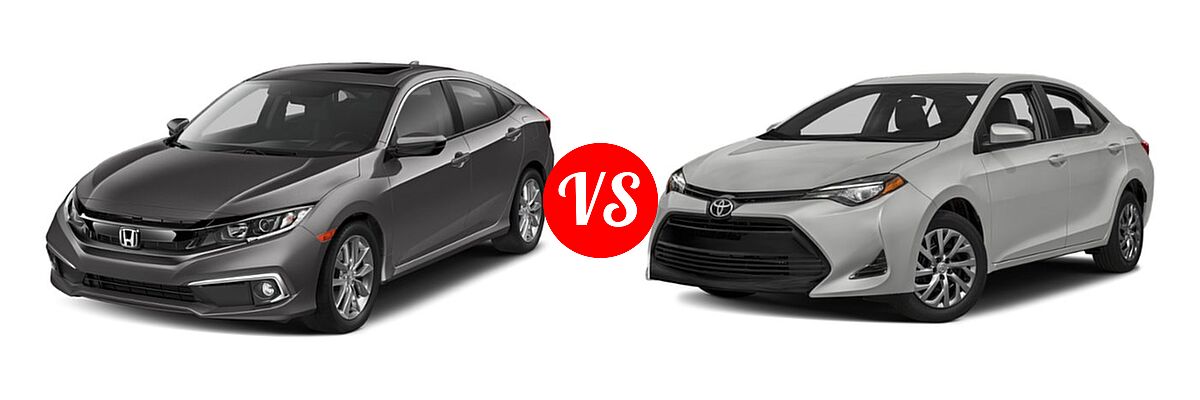 2019 Honda Civic Sedan EX-L vs. 2019 Toyota Corolla Sedan SE / XSE - Front Left Comparison