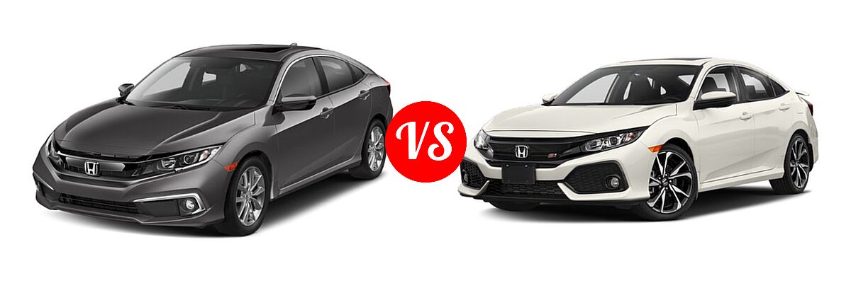 2019 Honda Civic Sedan EX-L vs. 2019 Honda Civic Si Sedan Manual - Front Left Comparison