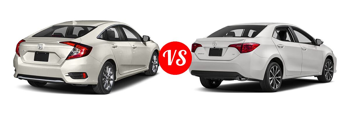 2019 Honda Civic Sedan EX vs. 2019 Toyota Corolla Sedan L / LE / LE Eco / LE Eco w/Premium Package / XLE - Rear Right Comparison