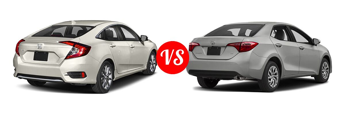 2019 Honda Civic Sedan EX vs. 2019 Toyota Corolla Sedan SE / XSE - Rear Right Comparison