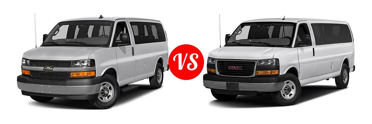 2017 Chevrolet Express Van LS / LT vs. 2017 GMC Savana Van LS / LT - Front Left Comparison