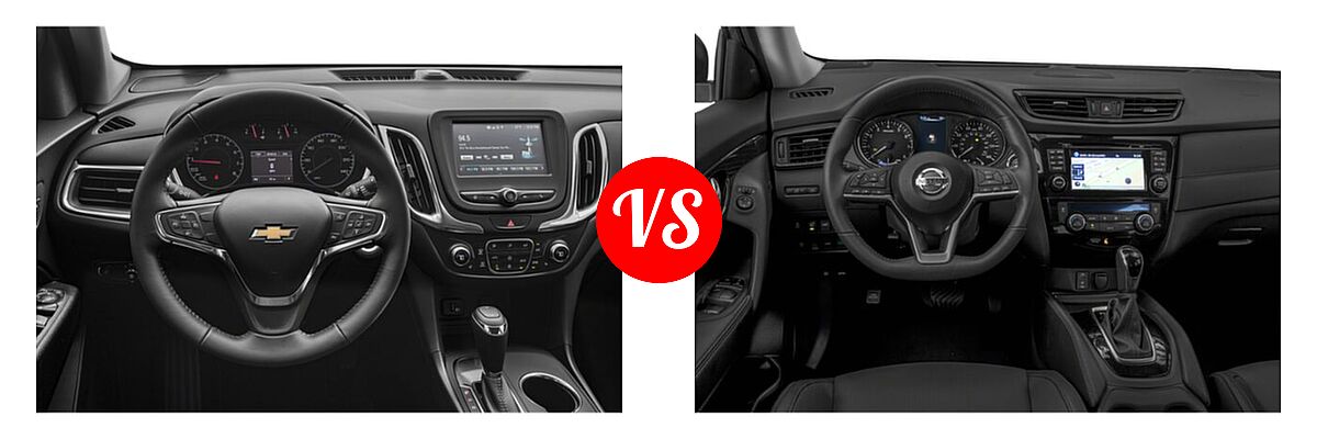 2019 Chevrolet Equinox SUV L / LS / LT vs. 2019 Nissan Rogue SUV Hybrid SL Hybrid / SV Hybrid - Dashboard Comparison