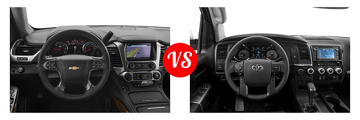 2019 Chevrolet Tahoe SUV LS / LT vs. 2019 Toyota Sequoia SUV TRD Sport - Dashboard Comparison
