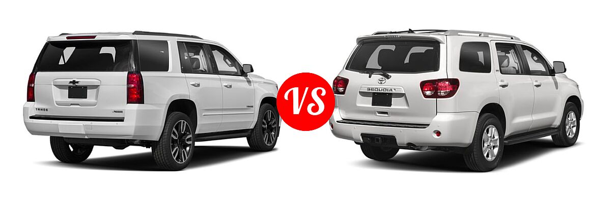 2019 Chevrolet Tahoe SUV LS / LT vs. 2019 Toyota Sequoia SUV Limited / Platinum / SR5 - Rear Right Comparison