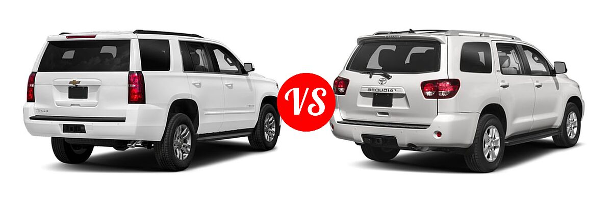 2019 Chevrolet Tahoe SUV Premier vs. 2019 Toyota Sequoia SUV Limited / Platinum / SR5 - Rear Right Comparison
