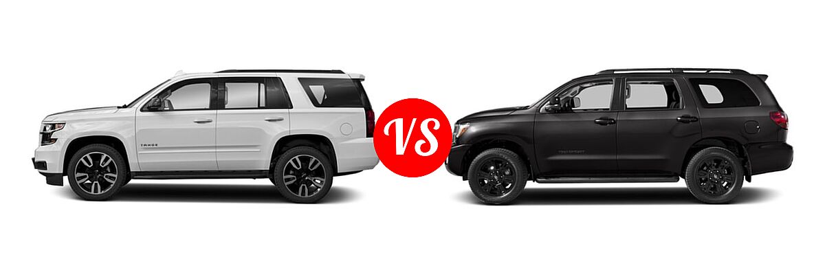2019 Chevrolet Tahoe SUV LS / LT vs. 2019 Toyota Sequoia SUV TRD Sport - Side Comparison