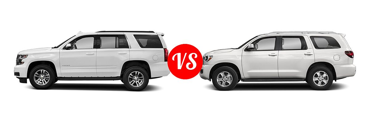 2019 Chevrolet Tahoe SUV Premier vs. 2019 Toyota Sequoia SUV Limited / Platinum / SR5 - Side Comparison