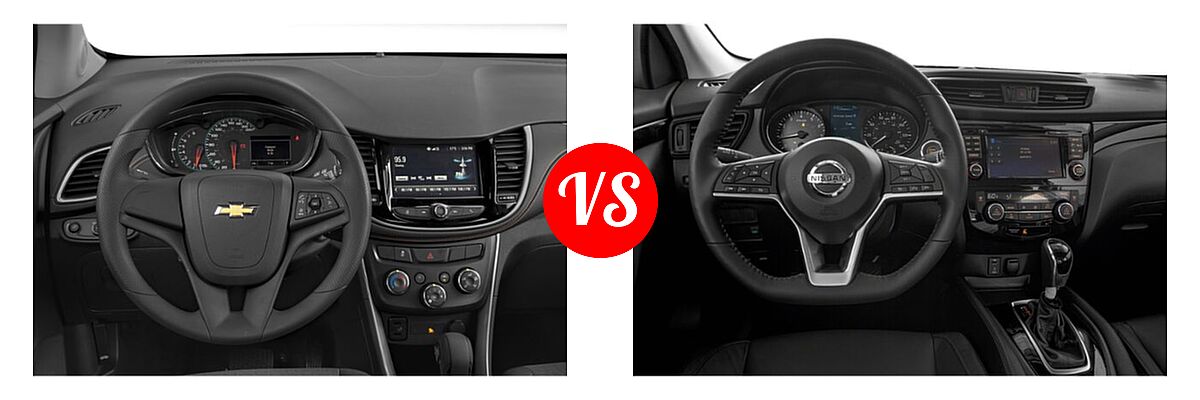 2019 Chevrolet Trax SUV LS vs. 2019 Nissan Rogue Sport SUV SL - Dashboard Comparison