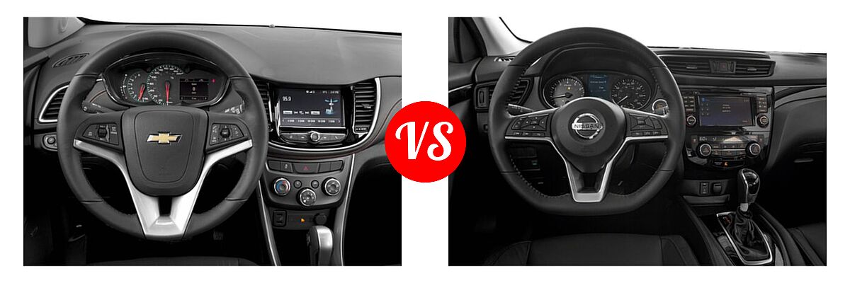 2019 Chevrolet Trax SUV LT vs. 2019 Nissan Rogue Sport SUV S / SV - Dashboard Comparison