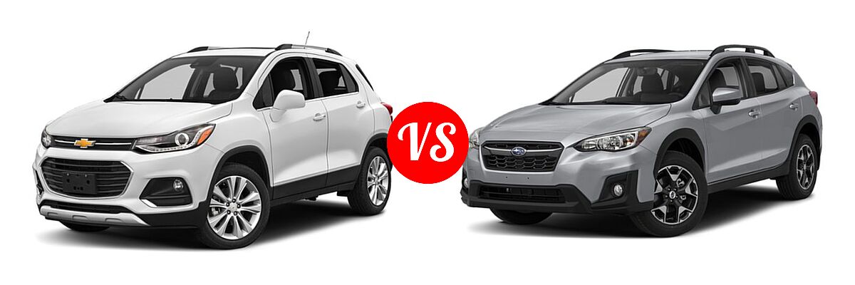 2019 Chevrolet Trax SUV Premier vs. 2019 Subaru Crosstrek SUV 2.0i CVT / Limited / Premium - Front Left Comparison