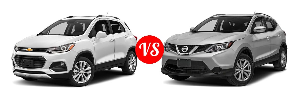 2019 Chevrolet Trax SUV Premier vs. 2019 Nissan Rogue Sport SUV S / SV - Front Left Comparison