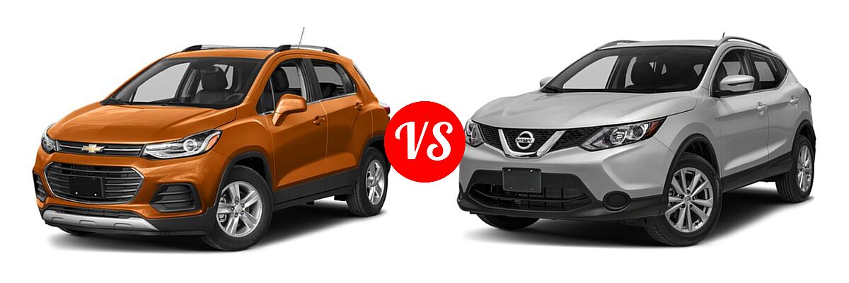 2019 Chevrolet Trax SUV LT vs. 2019 Nissan Rogue Sport SUV S / SV - Front Left Comparison
