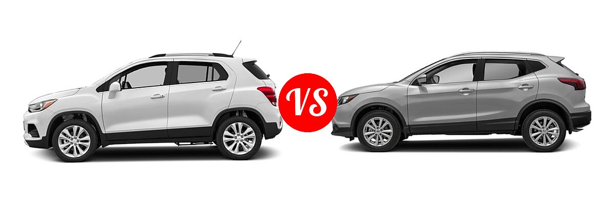 2019 Chevrolet Trax SUV Premier vs. 2019 Nissan Rogue Sport SUV S / SV - Side Comparison
