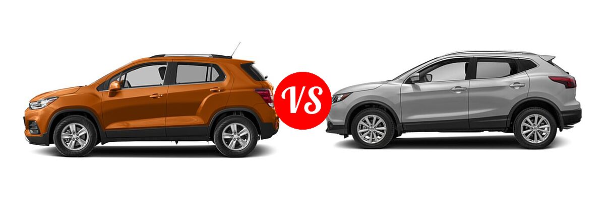 2019 Chevrolet Trax SUV LT vs. 2019 Nissan Rogue Sport SUV S / SV - Side Comparison