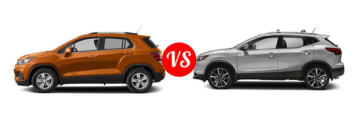 2019 Chevrolet Trax SUV LT vs. 2019 Nissan Rogue Sport SUV SL - Side Comparison