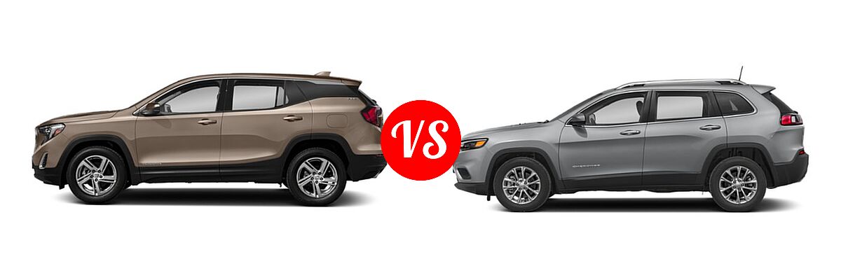 2019 GMC Terrain SUV Denali vs. 2019 Jeep Cherokee SUV Latitude Plus - Side Comparison