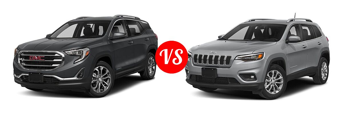 2019 GMC Terrain SUV Denali vs. 2019 Jeep Cherokee SUV Latitude Plus - Front Left Comparison