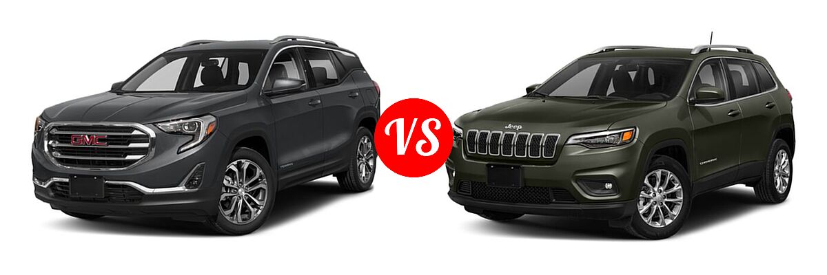 2019 GMC Terrain SUV Denali vs. 2019 Jeep Cherokee SUV Limited - Front Left Comparison