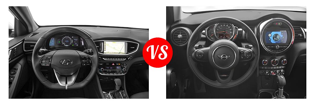 2019 Hyundai Ioniq Hybrid Hatchback Hybrid Blue / Limited / SEL vs. 2019 MINI Hardtop 4 Door Hatchback Cooper FWD / S - Dashboard Comparison