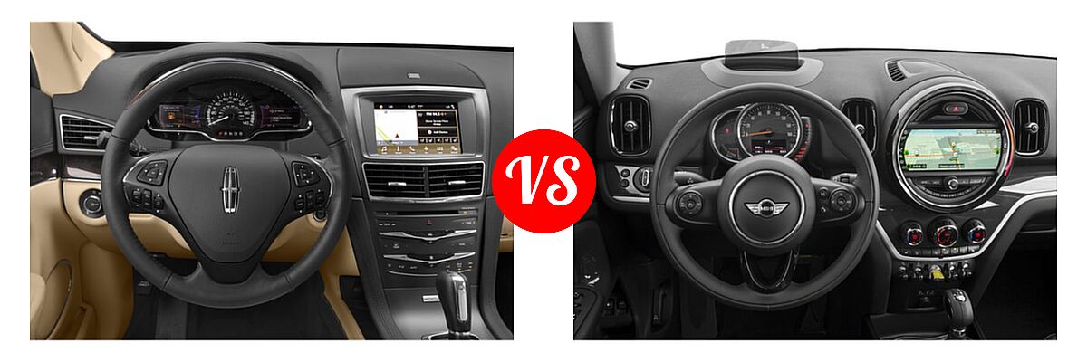 2019 Lincoln MKT Wagon Reserve / Standard vs. 2019 MINI Countryman Wagon PHEV Cooper S E - Dashboard Comparison
