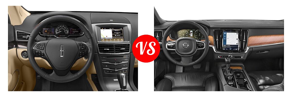 2019 Lincoln MKT Wagon Reserve / Standard vs. 2019 Volvo V90 Wagon Inscription / R-Design - Dashboard Comparison