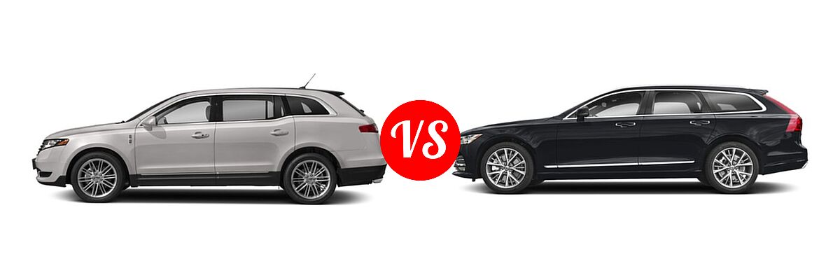 2019 Lincoln MKT Wagon Reserve / Standard vs. 2019 Volvo V90 Wagon Inscription / R-Design - Side Comparison