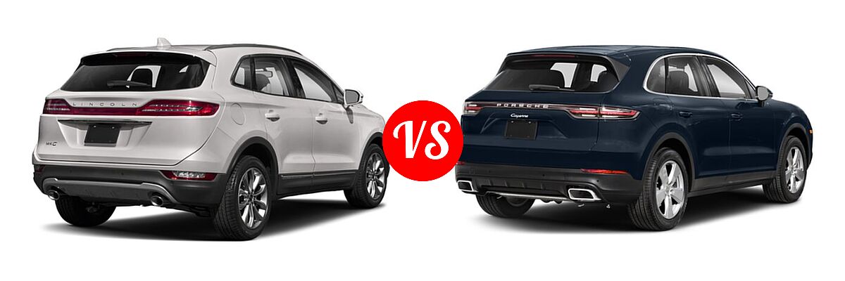 2019 Lincoln MKC SUV Black Label / FWD / Reserve / Select / Standard vs. 2021 Porsche Cayenne SUV AWD / GTS / S / Turbo - Rear Right Comparison