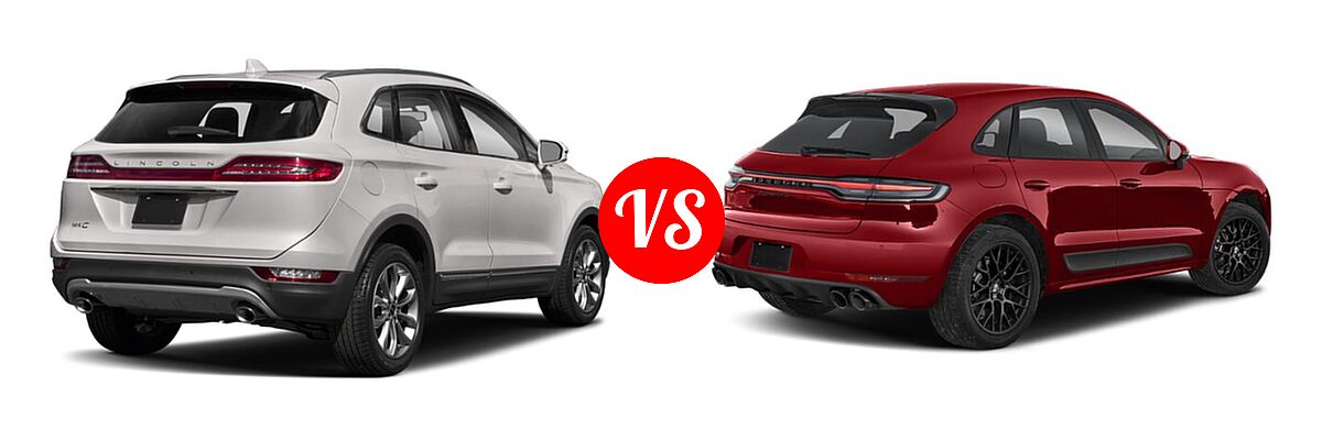 2019 Lincoln MKC SUV Black Label / FWD / Reserve / Select / Standard vs. 2020 Porsche Macan SUV GTS - Rear Right Comparison
