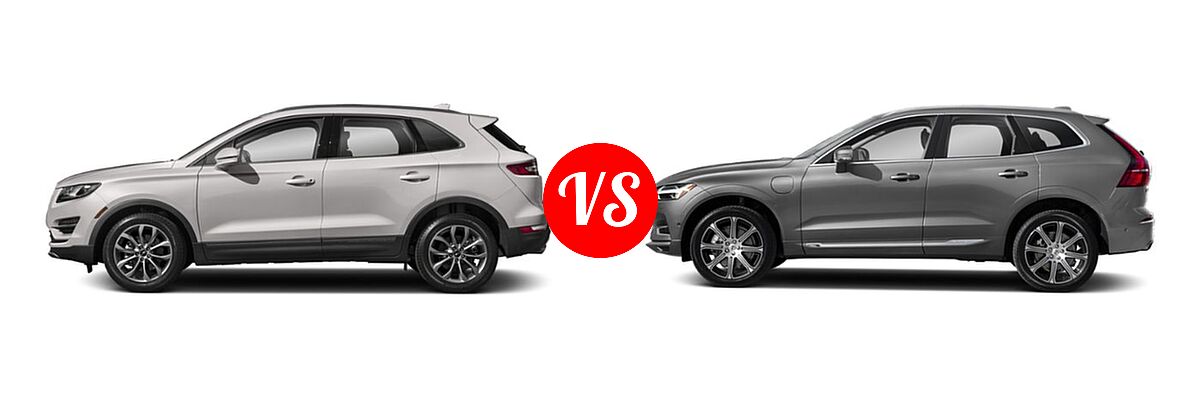2019 Lincoln MKC SUV Black Label / FWD / Reserve / Select / Standard vs. 2019 Volvo XC60 SUV PHEV Inscription / Momentum / R-Design - Side Comparison