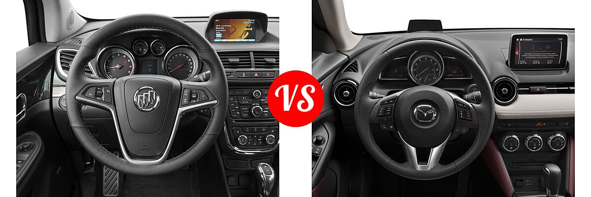2016 Buick Encore SUV AWD 4dr / Convenience / FWD 4dr / Leather / Premium / Sport Touring vs. 2016 Mazda CX-3 SUV Grand Touring - Dashboard Comparison