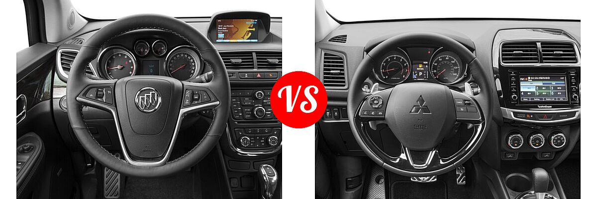 2016 Buick Encore SUV AWD 4dr / Convenience / FWD 4dr / Leather / Premium / Sport Touring vs. 2016 Mitsubishi Outlander Sport SUV 2.4 GT - Dashboard Comparison